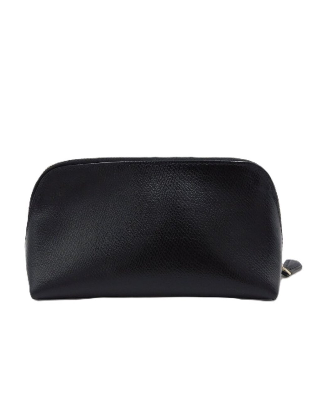 Coach Black Textured Leather Zip Cosmetic Pouch Makeup Bag w/Gold Logo | EUC - Picture 4 of 10